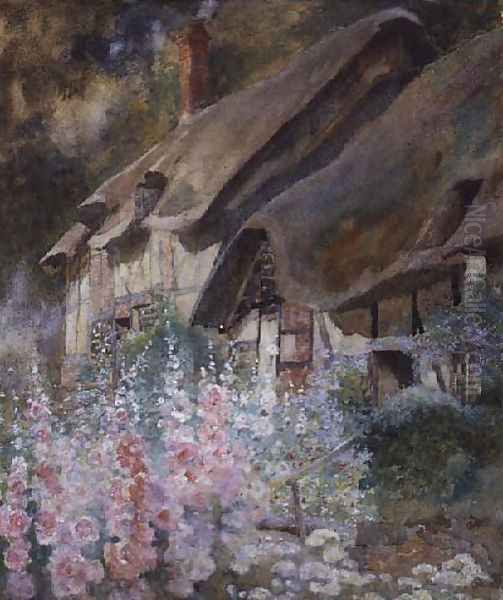 Hollyhocks - view 1