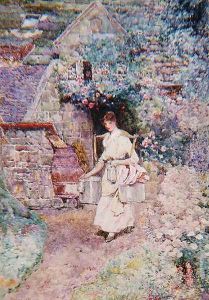 The Milkmaid, or An Old Surrey Cottage by David Woodlock