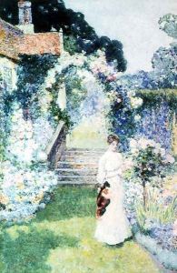 Tending the roses in a Cheshire garden
