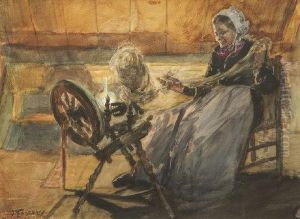 At The Spinning Wheel by Joseph Finnemore