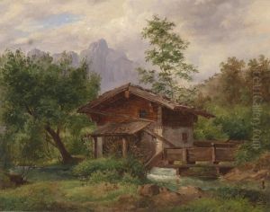 "old Mill At Werfen With View Of The Torsaule And Mandlwand On The Hochkonig"