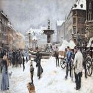 Vinterdag Pa Gammeltorv by Paul-Gustave Fischer