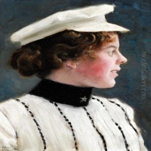 The Artist's Eldest Daughter Harriet Seen In Profile by Paul-Gustave Fischer