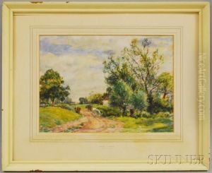 Landscape With Cows On A Path by William Mark Fisher