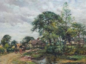 Carter And Sheep Beside A Duckpond