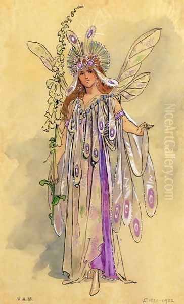 Titania, Queen of the Fairies. Costume design for "A Midsummer Night's Dream" produced by Robert Courtneidge at the Princes Theatre, Manchester - view 1