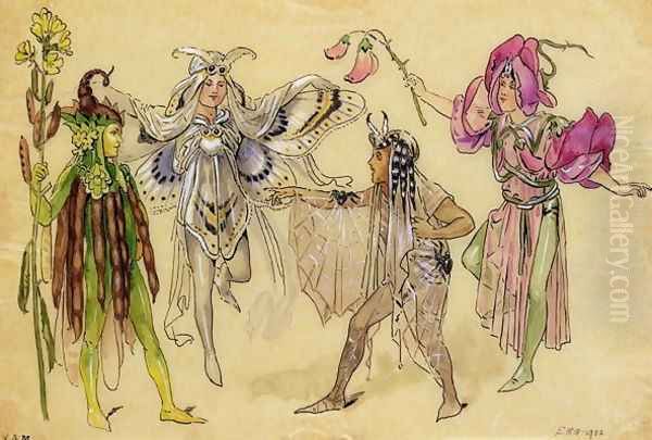Four Fairy Costumes for A Midsummer Nights Dream produced by Robert Courtneidge at the Princes Theatre, Manchester, 1896-1903 - view 1