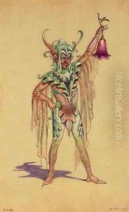 Robin Goodfellow, the Puck, costume design for "A Midsummer Night's Dream", produced by R Courtneidge at the Princes Theatre, Manchester by C. Wilhelm
