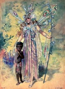 Titania, costume design for "A Midsummer Night's Dream", produced by R. Courtneidge at the Princes Theatre, Manchester by C. Wilhelm