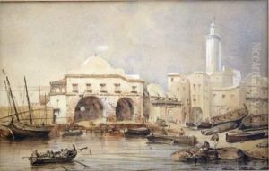 Port Oriental by Eugene Napoleon Flandin