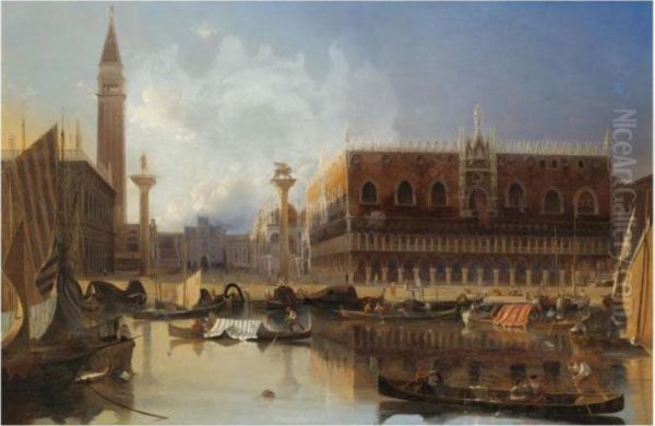 Vue De La Piazzetta San Marco Et Du Palais Ducal De Venise - view 1