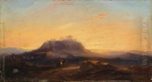 Paysage Aux Ruines, 1859 by Eugene Napoleon Flandin
