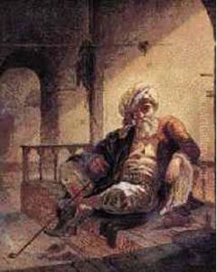 " Ottoman Fumant Le Chibouk ". by Eugene Napoleon Flandin