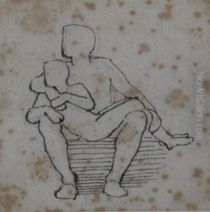 A Man With A Boy On His Lap by John Flaxman