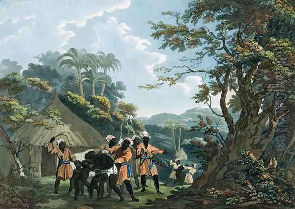 A View taken near Bain, on the coast of Guinea in Affrica, engraved by Catherine Prestell, published by J. Phillips, London, 1789 - view 1