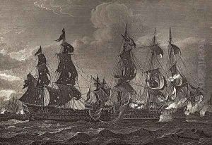 HMS Captain boarding the San Nicholas and the San Josef, illustration from The Life of Nelson by Robert Southey (1774-1843) first published 1813 by Richard Westall