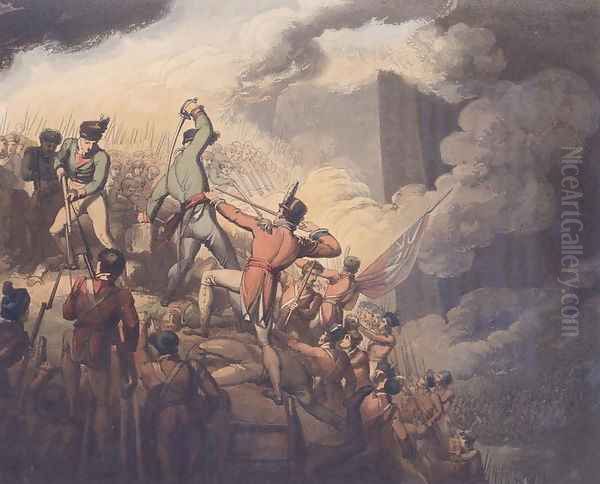 Badajoz, 6th April 1812, from The Victories of the Duke of Wellington, engraved by T. Fielding, pub. 1819 - view 1