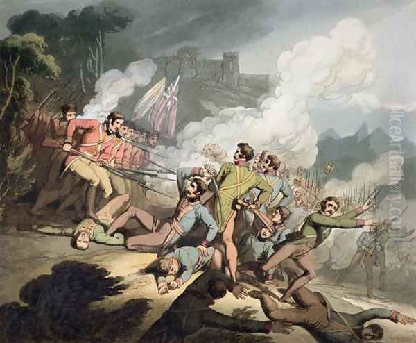Busaco, 27th September 1810, from The Victories of the Duke of Wellington, engraved by T. Fielding, pub. 1819 - view 1