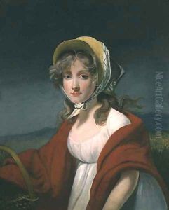Portrait of a girl wearing a red shawl