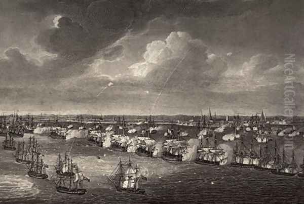 The Battle of Copenhagen in 1801, illustration from 'The Life of Nelson' by Robert Southey (1774-1843) first published 1813 - view 1