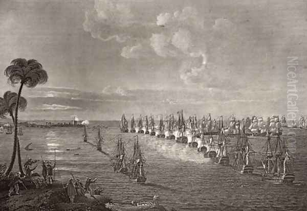 The Battle of the Nile in 1798, illustration from 'The Life of Nelson' by Robert Southey (1774-1843) first published 1813 - view 1