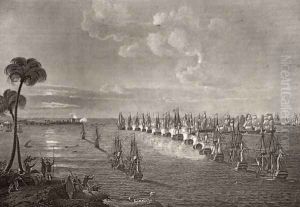 The Battle of the Nile in 1798, illustration from 'The Life of Nelson' by Robert Southey (1774-1843) first published 1813 by Richard Westall