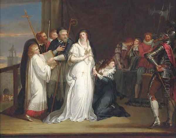 Mary, Queen of Scots, taking her leave of Sir Arthur Melville, on her way to execution - view 1