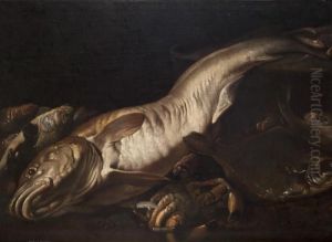 Natura Morta Con Musdea, Spigole, Granchi E Altri Pesci