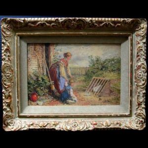 Watching The Chicks; Leaving Home by Myles Birket Foster