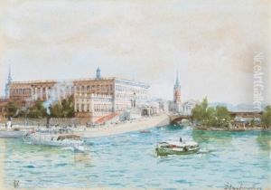 Stockholm Castle And The Tower Of Riddarholmen Church Stockholm Castle And The Tower Of Riddarholmen Church