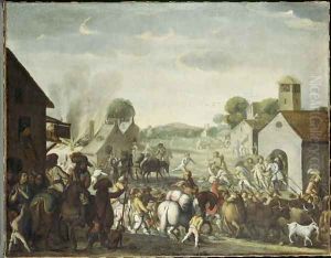 Troops Plundering a Village during the Thirty Year War, 1660 by Cornelis de Wael