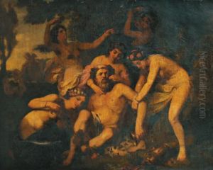 Sylene Surpris Par Des Bacchantes by Jean Marius Fouque