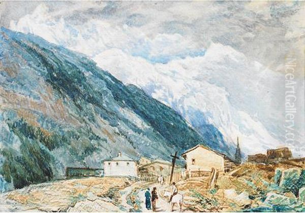 Village In The Mountains; Rushing Rapids - view 1