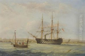 H.m.s.
Duke Of Wellington
Off The Entrance To Portsmouth Harbour by Arthur Wellington Fowles