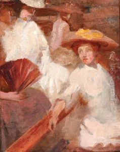 Ladies In An Outdoor Setting by Emanuel Phillips Fox