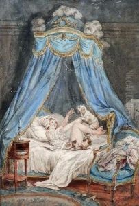 Lady In Her Bed Chamber by Jean-Honore Fragonard