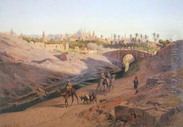 A view of Cairo from the north with the White Mosque, one of 24 illustrations produced by G.W. Seitz, printed c.1873 - view 1