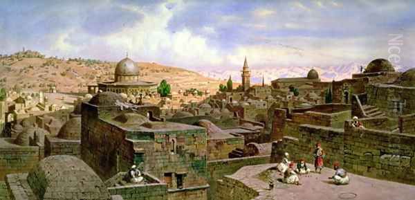 A View of Jerusalem, with the Dome of the Holy Rock by Carl Friedrich H. Werner