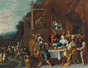 Das Gastmahl Der Esther by Frans II Francken