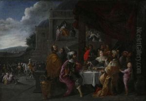 Esther En Ahasverus by Frans II Francken