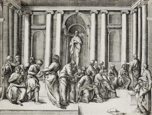 Le Christ Disputant Avec Les Docteurs by Battista Franco