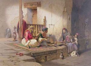 A weaver in Esna, one of 24 illustrations produced by G.W. Seitz, printed c.1873 by Carl Friedrich H. Werner
