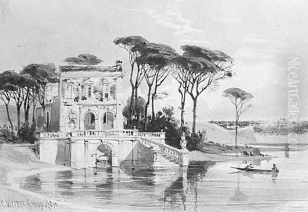 Italian Lake Scene with Villa (from Cropsey Album) - view 1