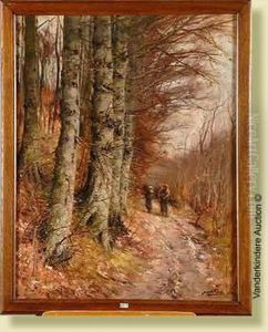 Fagotiere Sur Le Chemin Forestier by Joseph Charles Francois