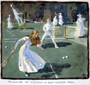 A Game of Tennis in Battersea Park by James Wallace