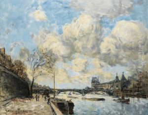 Paris, La Seine Et Le Musee Du Louvre by Frank Myers Boggs