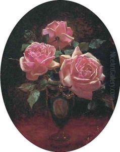 Roses in a Sevres vase by James Wallace