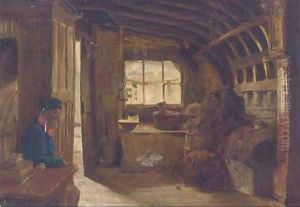 Old Adam in an upturned boat, Burnham by James Wallace