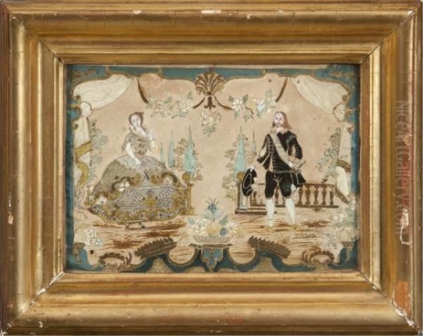 Scene Of A Couple In A Courtyard - view 1