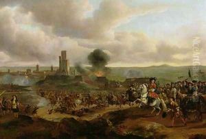 A Battle Scene: possibly James Scott, Duke of Monmouth at the Siege of Maastricht in 1673 by Jan Wyck